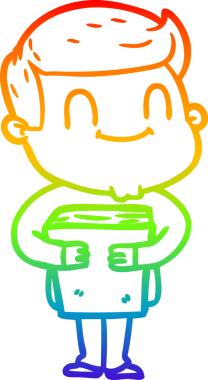 Bir insan tarafından çizilmiş gökkuşağı gradyan çizgi çizimi.