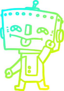 Bir insan tarafından çizilmiş soğuk gradyan robot çizimi