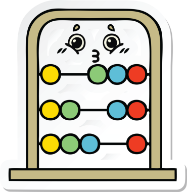 Bir insan tarafından çizilmiş şirin bir abaküs karikatürü çıkartması.