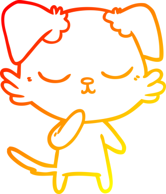 Bir insan tarafından çizilmiş sevimli bir köpeğin sıcak çizgi çizgisi.