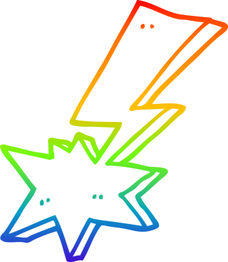 gökkuşağı gradyan çizgi çizimi bir insan tarafından çizilmiş bir karikatür yıldırımı