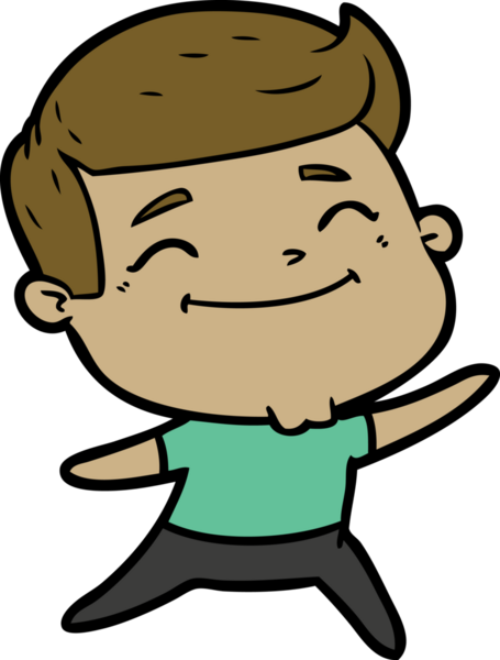 Bir insan tarafından çizilmiş mutlu çizgi film adamı.