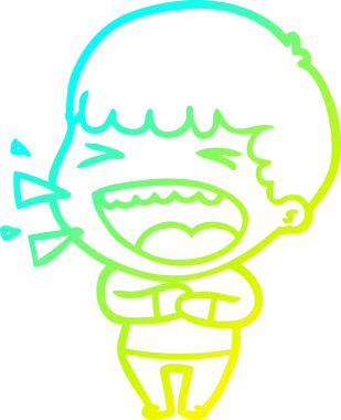 Bir insan tarafından çizilmiş gülen adamın soğuk çizgi çizimi.