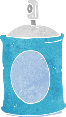 Bir insan tarafından çizilmiş çizgi film spreyi.