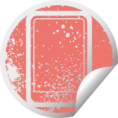 Bir insan tarafından çizilmiş tablet bilgisayarın sıkıntılı etiket simgesi çizimi