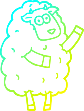 Bir insan tarafından çizilmiş bir koyunun soğuk gradyan çizgisi