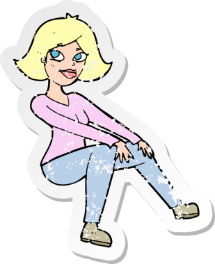 Bir insan tarafından çizilmiş mutlu bir karikatürün gerilimli çıkartması.