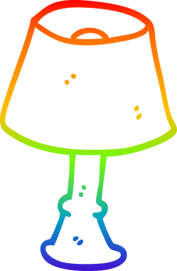 gökkuşağı gradyan çizgi çizimi bir insan tarafından çizilmiş normal bir lamba