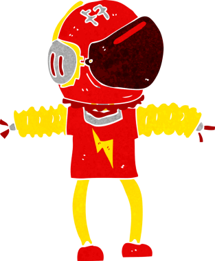 Bir insan tarafından çizilmiş bir astronot.