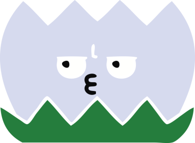 Bir insan tarafından çizilmiş bir nilüfer çiçeğinin düz renkli retro karikatürü