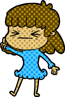 Bir insan tarafından çizilmiş kızgın bir kız.