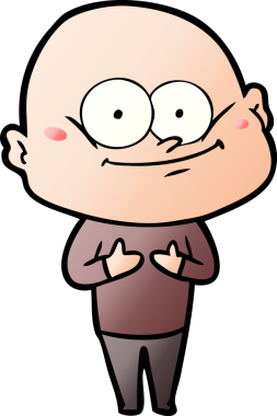 Bir insan tarafından çizilmiş kel bir adam.