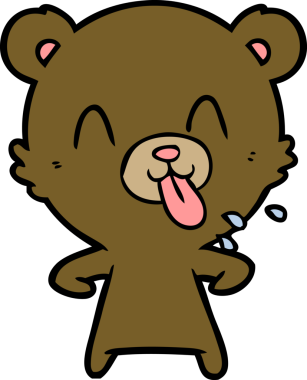 Bir insan tarafından çizilmiş kaba çizgi film ayısı.