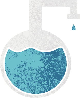 Bir insan tarafından çizilmiş bilimsel bir deneyin retro çizim tarzı karikatürü