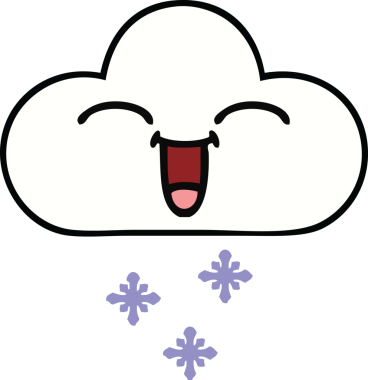 Bir insan tarafından çizilmiş güzel bir kar bulutu karikatürü