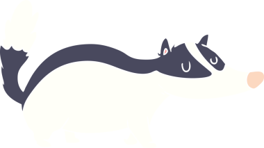 Bir insan tarafından çizilmiş düz renkli çizgi film porsuğu