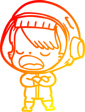 Bir insan tarafından çizilmiş, konuşan bir astronotun sıcak çizgi çizimi