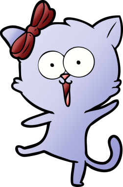 Bir insan tarafından çizilmiş çizgi film kedisi.