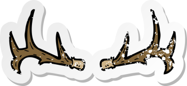 Bir insan tarafından çizilmiş karikatür boynuzlarının gerilimli yapıştırması.