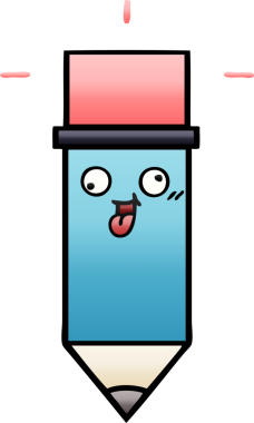 Bir insan tarafından çizilmiş bir kalemin gölgelenmiş karikatürü