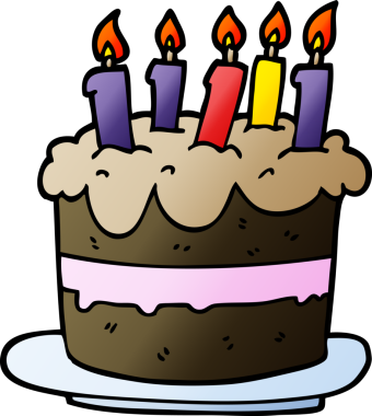 Bir insan tarafından çizilmiş karalama doğum günü pastası.