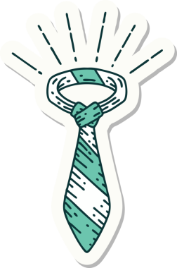 Bir insan tarafından çizilmiş dövme stili ofis kravatı.