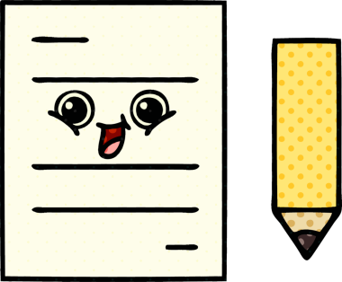 bir insan tarafından çizilmiş bir test kağıdının çizgi roman tarzı karikatürü