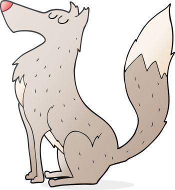 Bir insan tarafından çizilmiş serbest çizim bir karikatür kurt.