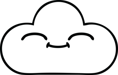 Bir insan tarafından çizilmiş beyaz bir bulutun çizgi çizimi