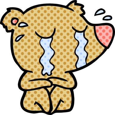 Bir insan tarafından çizilmiş ağlayan ayı.