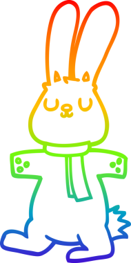 gökkuşağı gradyan çizgi çizimi bir insan tarafından çizilmiş bir çizgi tavşan