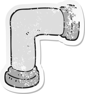 Bir insan tarafından çizilmiş karikatür borusunun gerilimli yapıştırması.