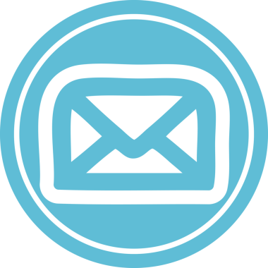 bir insan tarafından çizilmiş zarf harfi dairesel simgesi