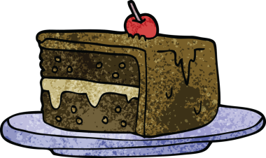 Bir insan tarafından çizilmiş bir pasta dilimi.