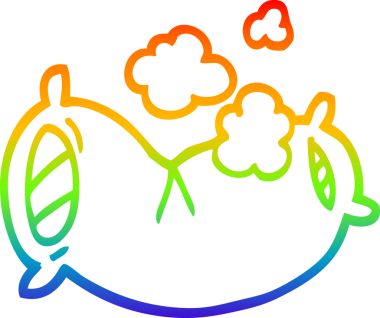 gökkuşağı gradyan çizgi çizimi bir insan tarafından kabarık yastık çizilmiş