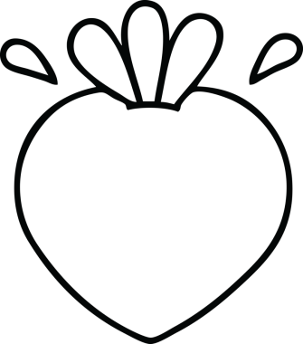 Bir insan tarafından çizilmiş çilek karikatürü