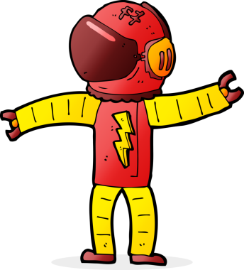 Bir insan tarafından çizilmiş bir astronot.