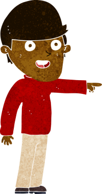 Bir insan tarafından çizilmiş çizgi filmdeki adam.