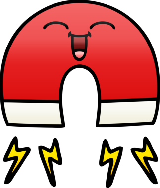 Bir insan tarafından çizilmiş bir mıknatısın gölgelenmiş gradyanı