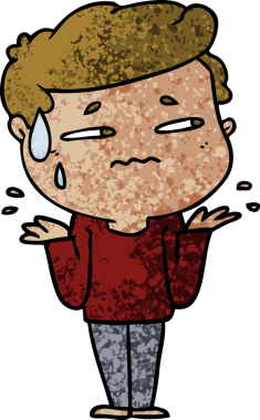 Bir insan tarafından çizilmiş, kafası karışmış bir adam.