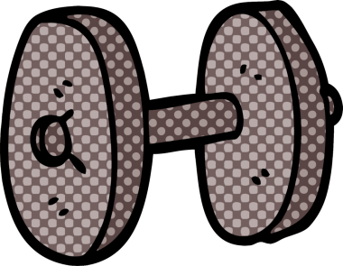 Bir insan tarafından çizilmiş karalama spor ağırlıkları.