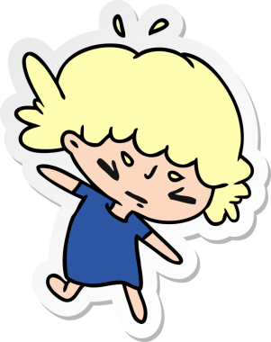 Bir insan tarafından çizilmiş sevimli bir kawai kızının çizilmiş bir karikatür çizimi.