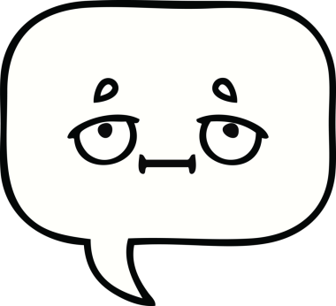 Bir insan tarafından çizilmiş şirin bir konuşma balonu karikatürü.