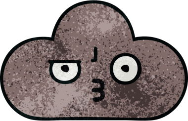 Bir insan tarafından çizilmiş fırtına bulutunun retro grunge deseni.