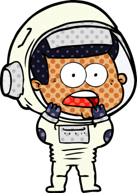 Karikatür bir insan tarafından çizilen astronotu şaşırttı.