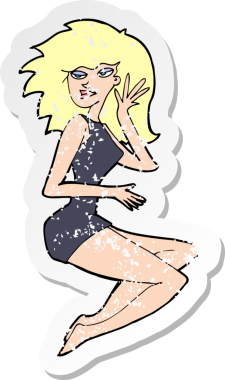 Bir insan tarafından çizilmiş seksi bir karikatürün gerilimli yapıştırması.