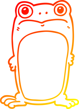 Bir insan tarafından çizilmiş, çizgi film karakteri bakışlı kurbağa çizimi.