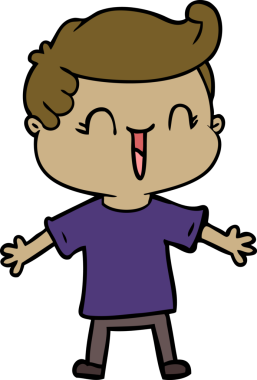 Bir insan tarafından çizilmiş gülen çocuk.