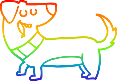 gökkuşağı gradyan çizimi bir insan tarafından çizilmiş bir çizgi köpek