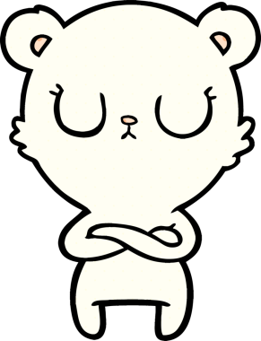 Bir insan tarafından çizilmiş barışçıl karikatür kutup ayısı